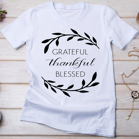 Grateful thankful blessed Women's t-shirt - Premium t-shirt from Lees Krazy Teez - Just $19.95! Shop now at Lees Krazy Teez