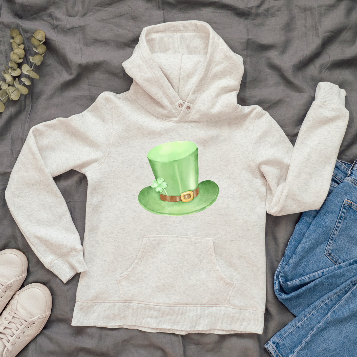 Green magic hat Girls St Patrick Day Hoodie - Premium t-shirt from Lees Krazy Teez - Just $39.95! Shop now at Lees Krazy Teez