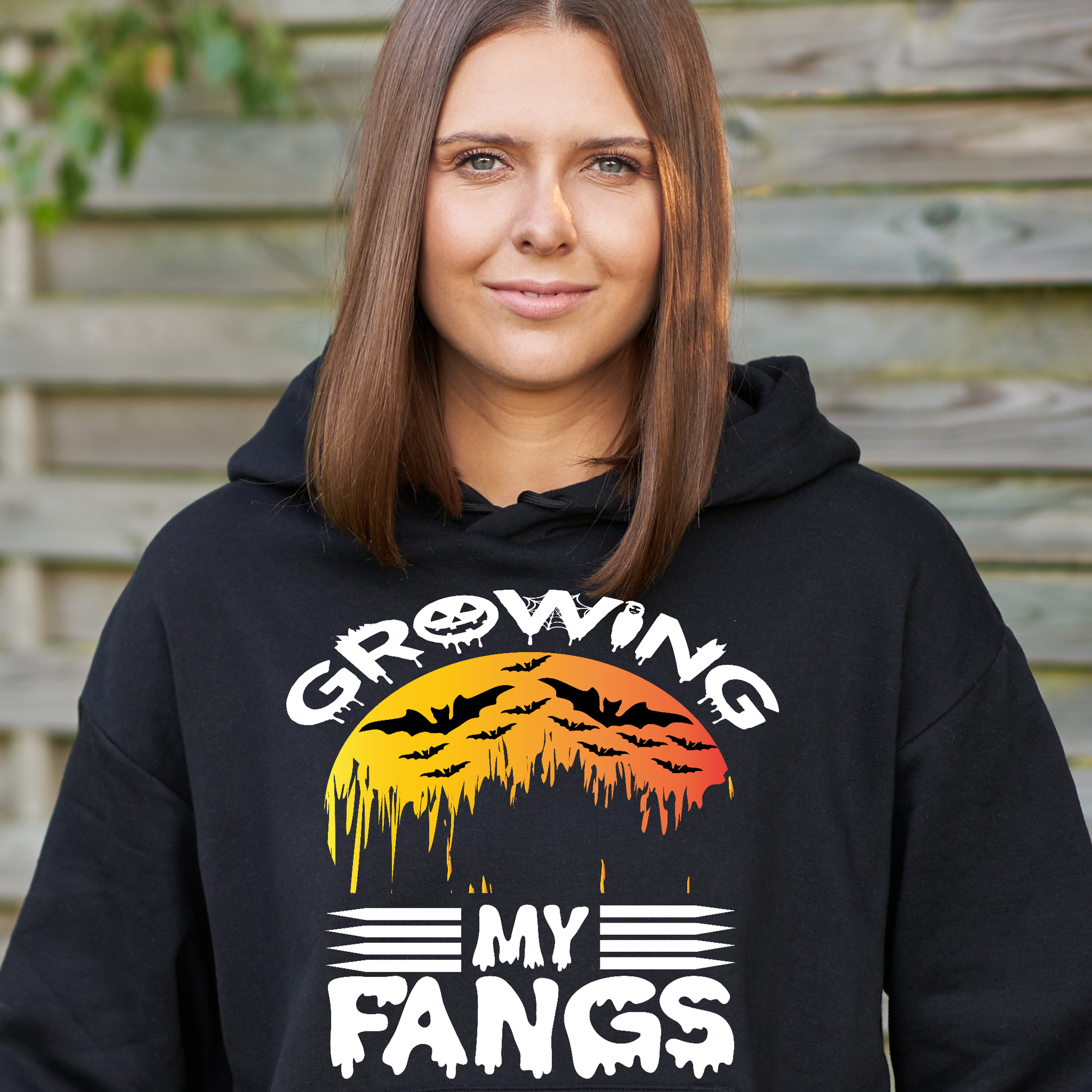 Growing my fangs Women's Halloween hoodie - Premium t-shirt from Lees Krazy Teez - Just $39.95! Shop now at Lees Krazy Teez