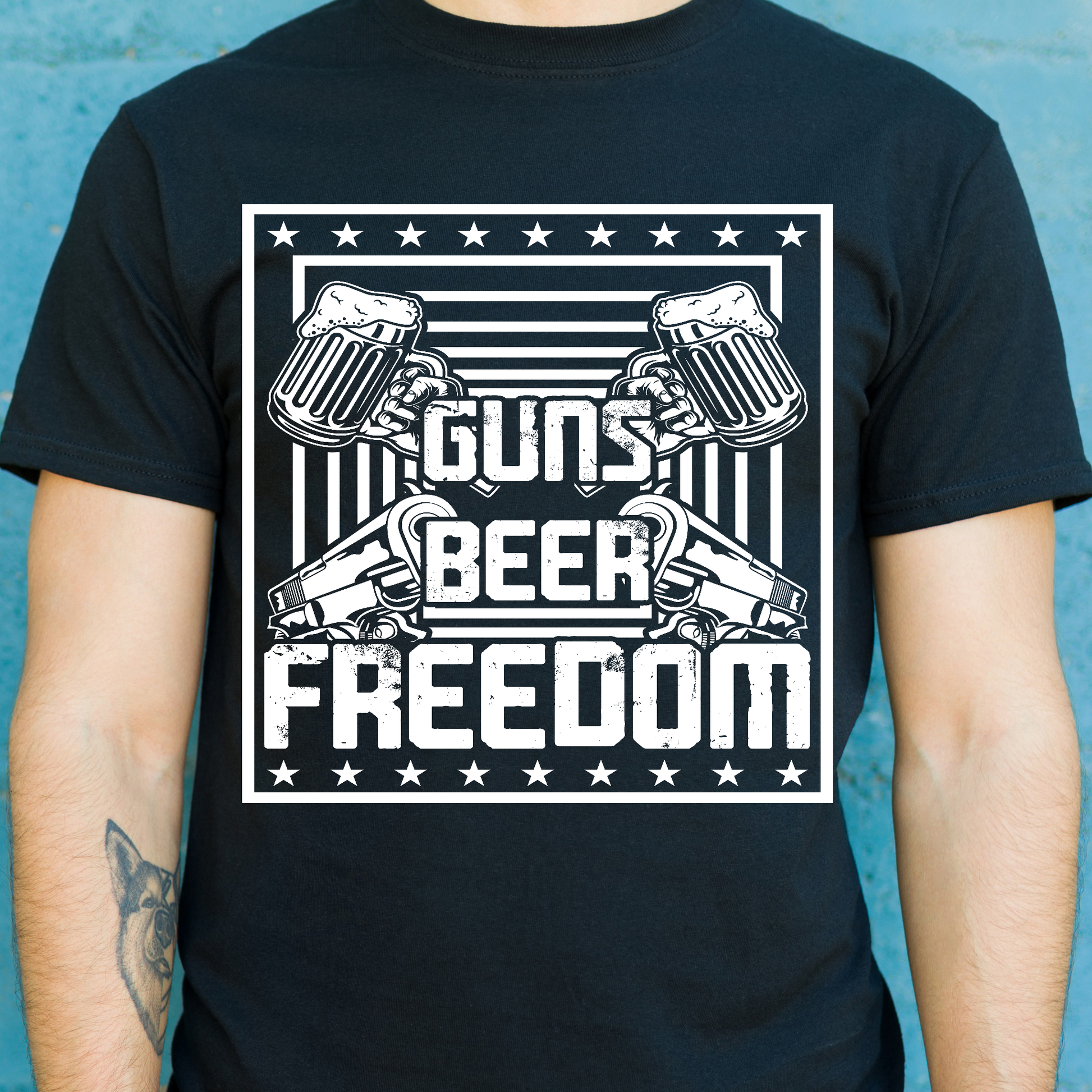 Guns beer freedom Patriot 4th of july t-shirt - Premium t-shirt from Lees Krazy Teez - Just $19.95! Shop now at Lees Krazy Teez