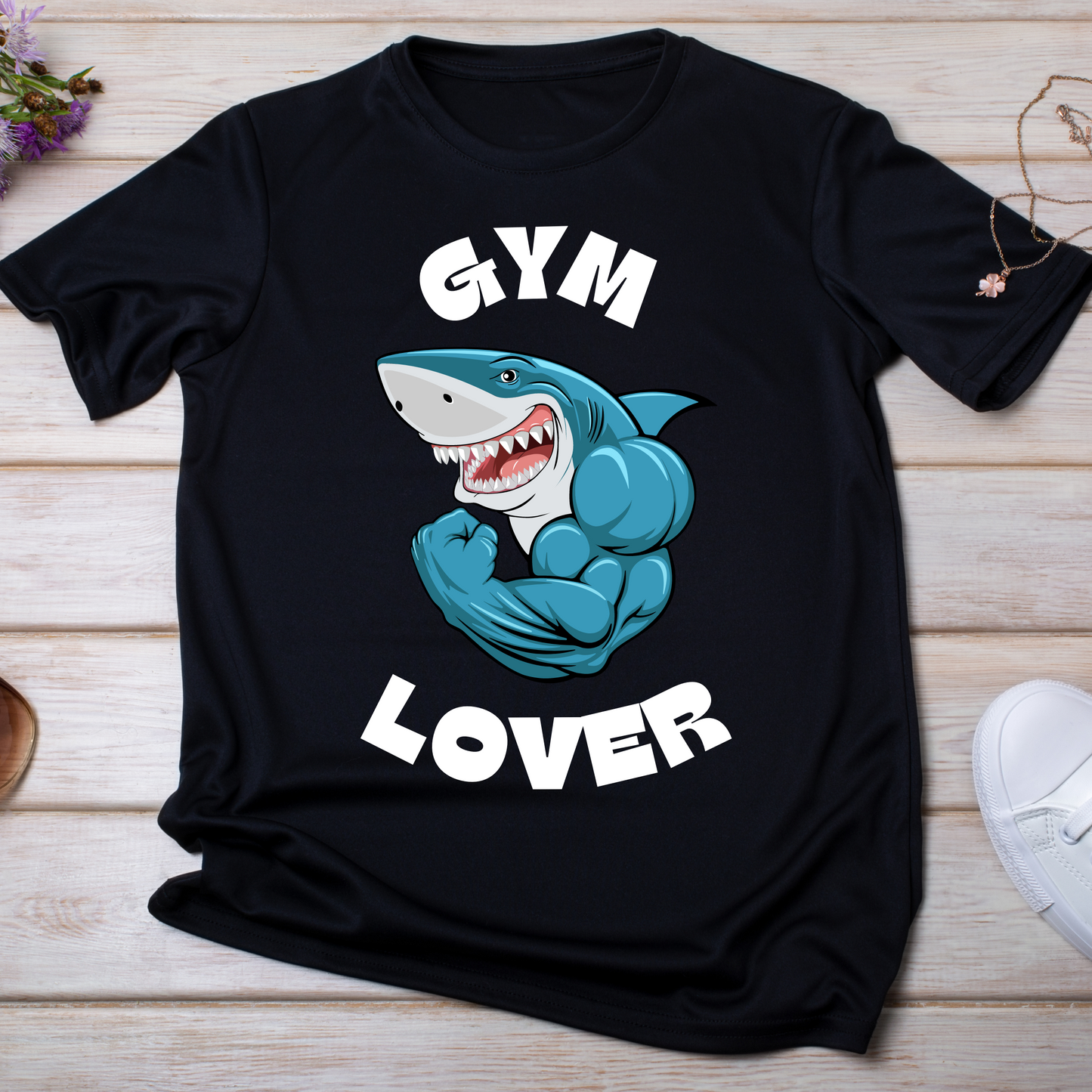 Gym lover shark design Women's t-shirt - Premium t-shirt from Lees Krazy Teez - Just $19.95! Shop now at Lees Krazy Teez