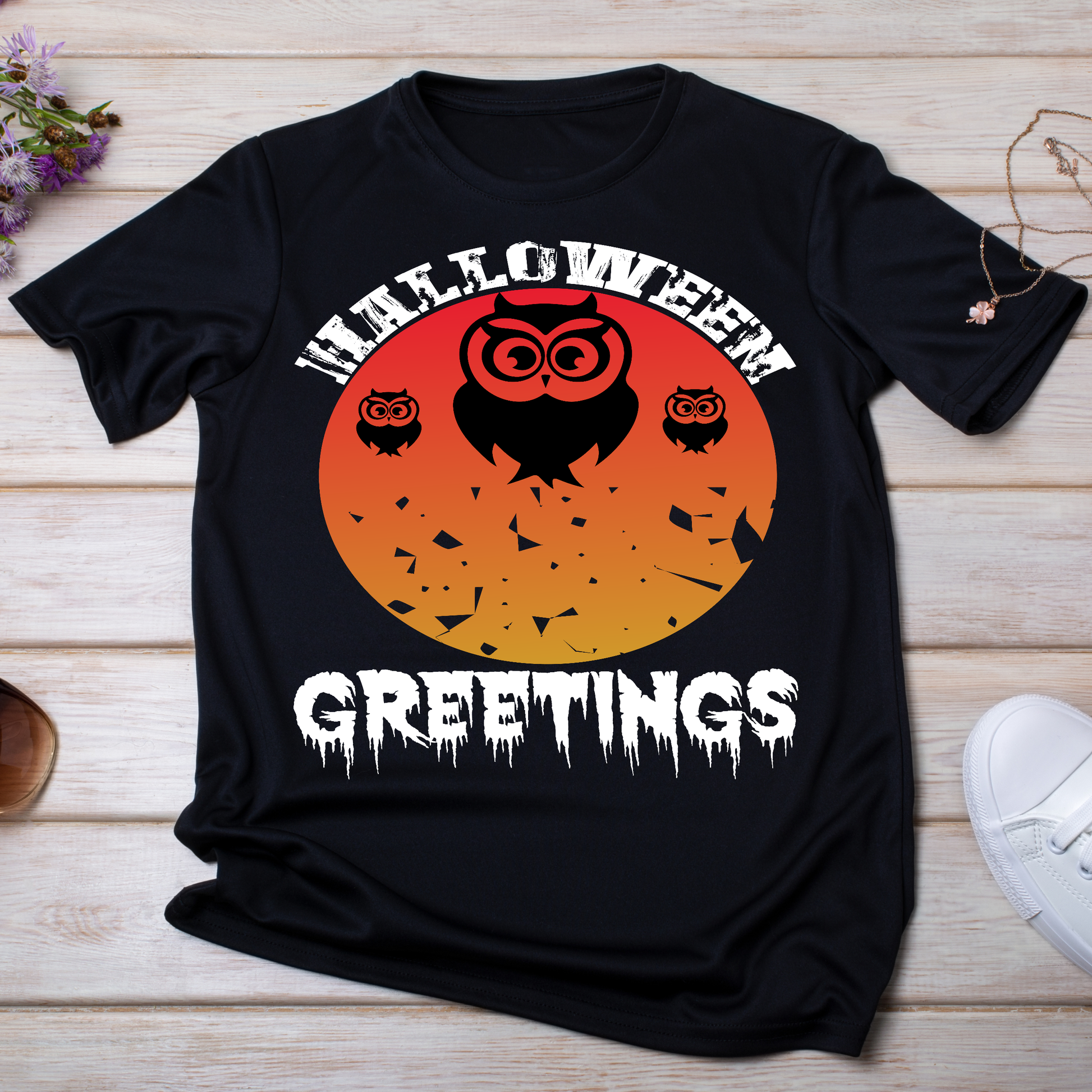 Halloween greetings spooky season horror t-shirt - Premium t-shirt from Lees Krazy Teez - Just $19.95! Shop now at Lees Krazy Teez