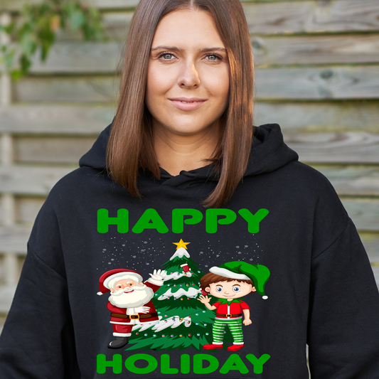 Happy holiday santa elf Women's funny hoodie - Premium t-shirt from Lees Krazy Teez - Just $39.95! Shop now at Lees Krazy Teez