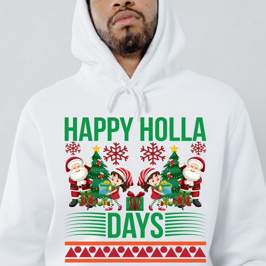 Happy holla days Men's funny Hoodie - Premium t-shirt from Lees Krazy Teez - Just $39.95! Shop now at Lees Krazy Teez
