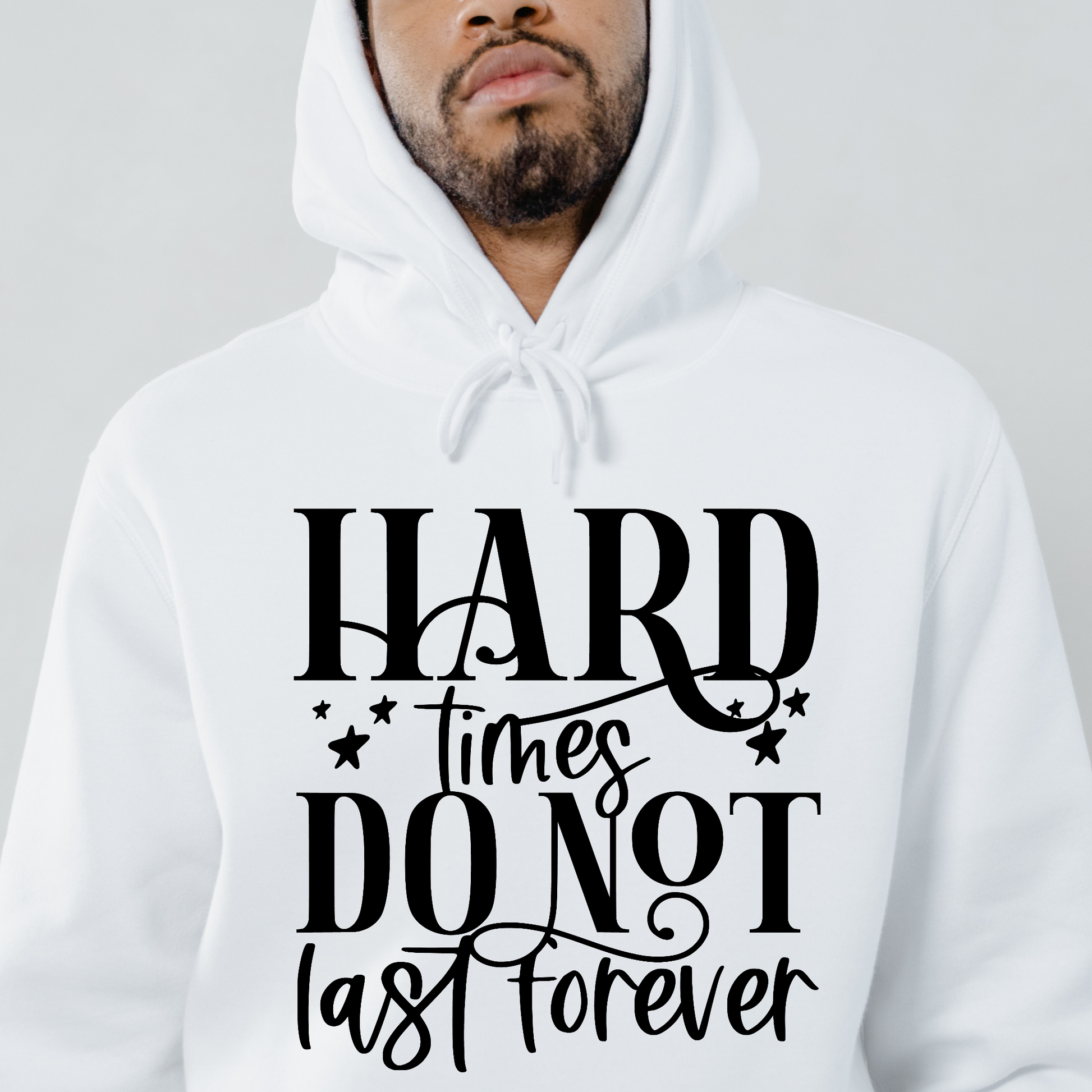 Hard times do not last forever Men's Hoodie - Premium t-shirt from Lees Krazy Teez - Just $39.95! Shop now at Lees Krazy Teez