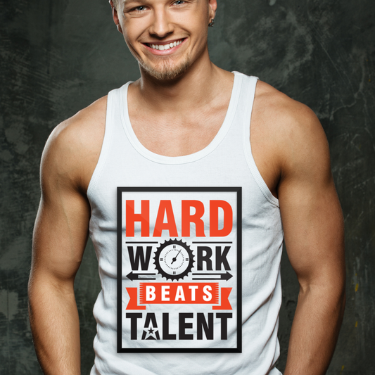 Hard work beats talent Men's tank top - Premium t-shirt from Lees Krazy Teez - Just $19.95! Shop now at Lees Krazy Teez