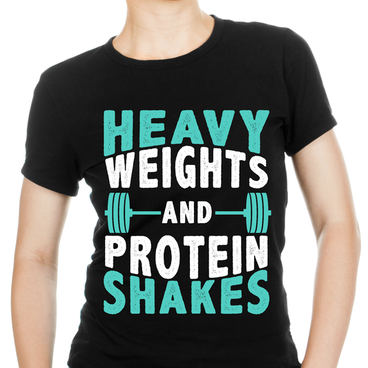 Heavy weights and protein shakes Women's workout t-shirt - Premium t-shirt from Lees Krazy Teez - Just $19.95! Shop now at Lees Krazy Teez