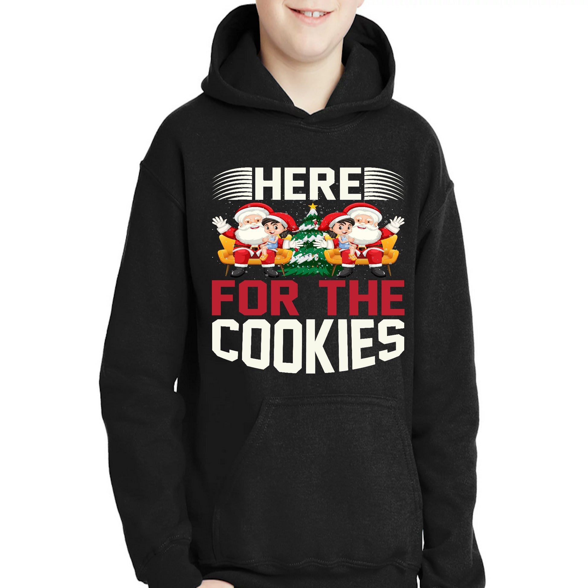 Here for the cookies boys chritmas Hoodie - Premium t-shirt from Lees Krazy Teez - Just $39.95! Shop now at Lees Krazy Teez