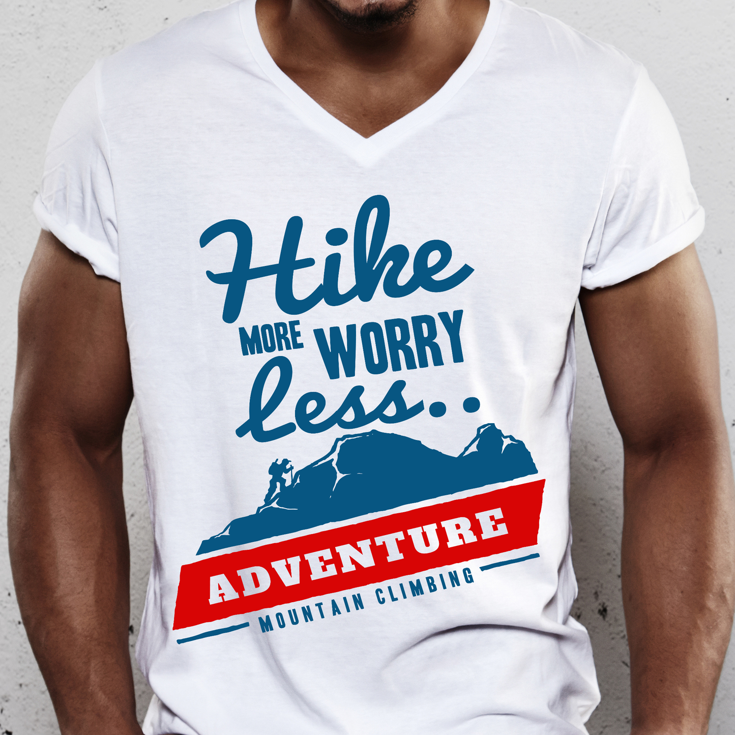 Hike more worry less adventure mountain climbing Men's t-shirt - Premium t-shirt from Lees Krazy Teez - Just $19.95! Shop now at Lees Krazy Teez