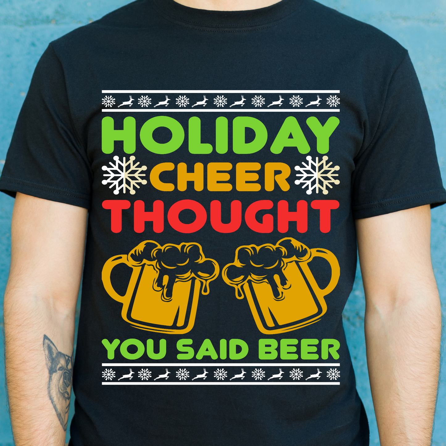 Holiday cheer thought you said beer funny Christmas t-shirt - Premium t-shirt from Lees Krazy Teez - Just $19.95! Shop now at Lees Krazy Teez