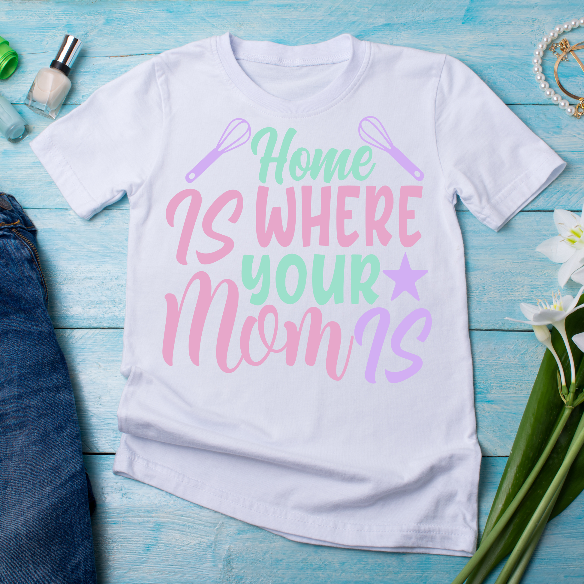 Home is where your whisk is funny cooking ladies t-shirt - Premium t-shirt from Lees Krazy Teez - Just $19.95! Shop now at Lees Krazy Teez