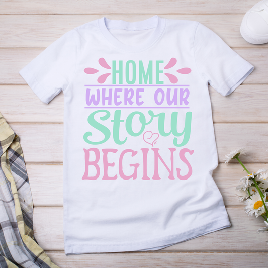 Home where our story begins awesome tee - Women's t-shirt - Premium t-shirt from Lees Krazy Teez - Just $19.95! Shop now at Lees Krazy Teez