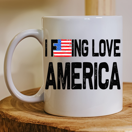 I Fucking love America awesome Mug - Premium mugs from Lees Krazy Teez - Just $24.95! Shop now at Lees Krazy Teez