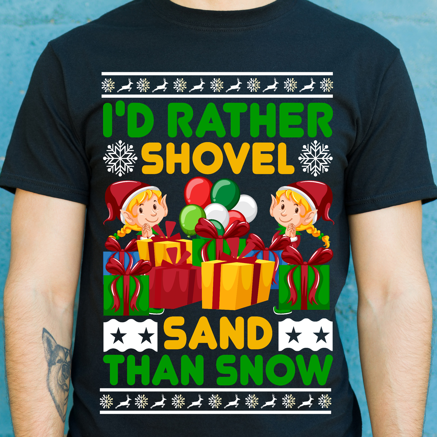 I'd rather shovel sand than snow Men's Christmas t-shirt - Premium t-shirt from Lees Krazy Teez - Just $19.95! Shop now at Lees Krazy Teez