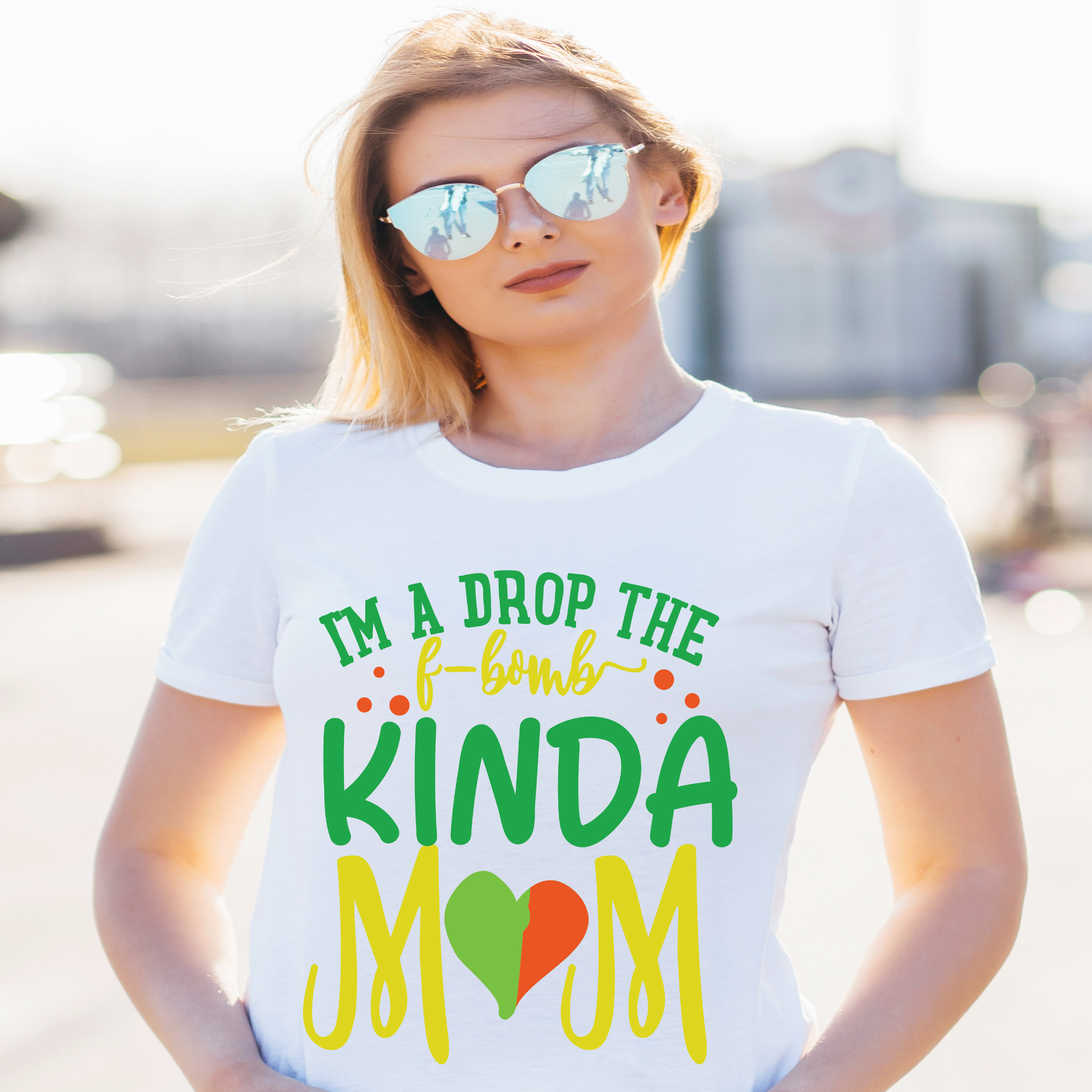 I'm a drop the f bomb kinda mom - Women's funny t-shirt - Premium t-shirt from Lees Krazy Teez - Just $21.95! Shop now at Lees Krazy Teez