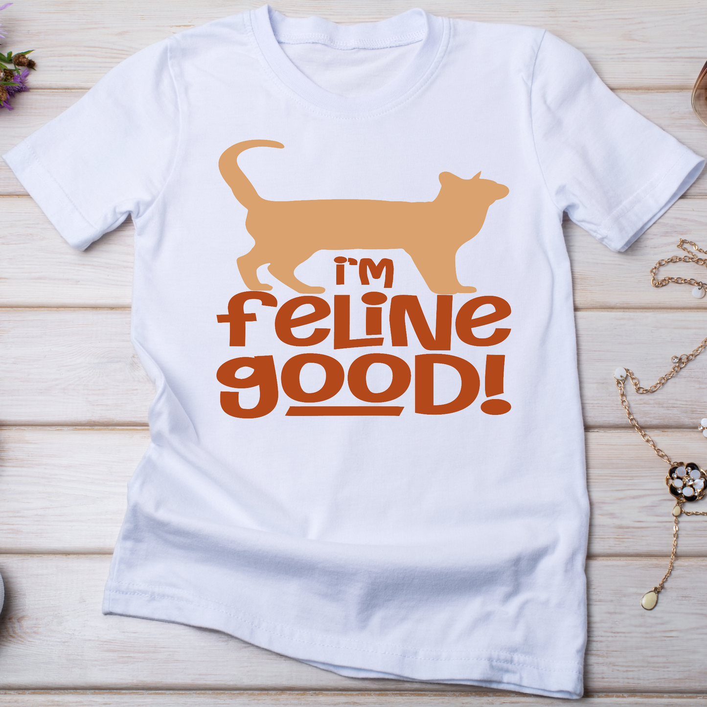 I'm feline good Women's animal ladies cat t-shirt - Premium t-shirt from Lees Krazy Teez - Just $19.95! Shop now at Lees Krazy Teez