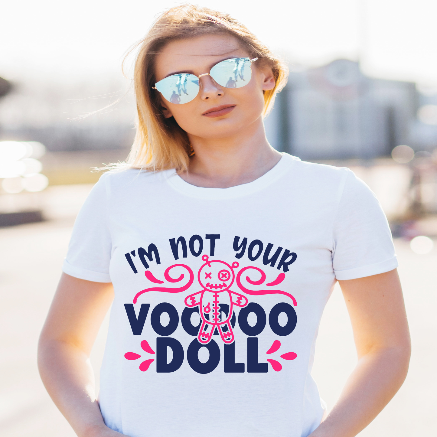 I'm not your voodoo doll funny women Halloween t-shirt - Premium t-shirt from Lees Krazy Teez - Just $19.95! Shop now at Lees Krazy Teez