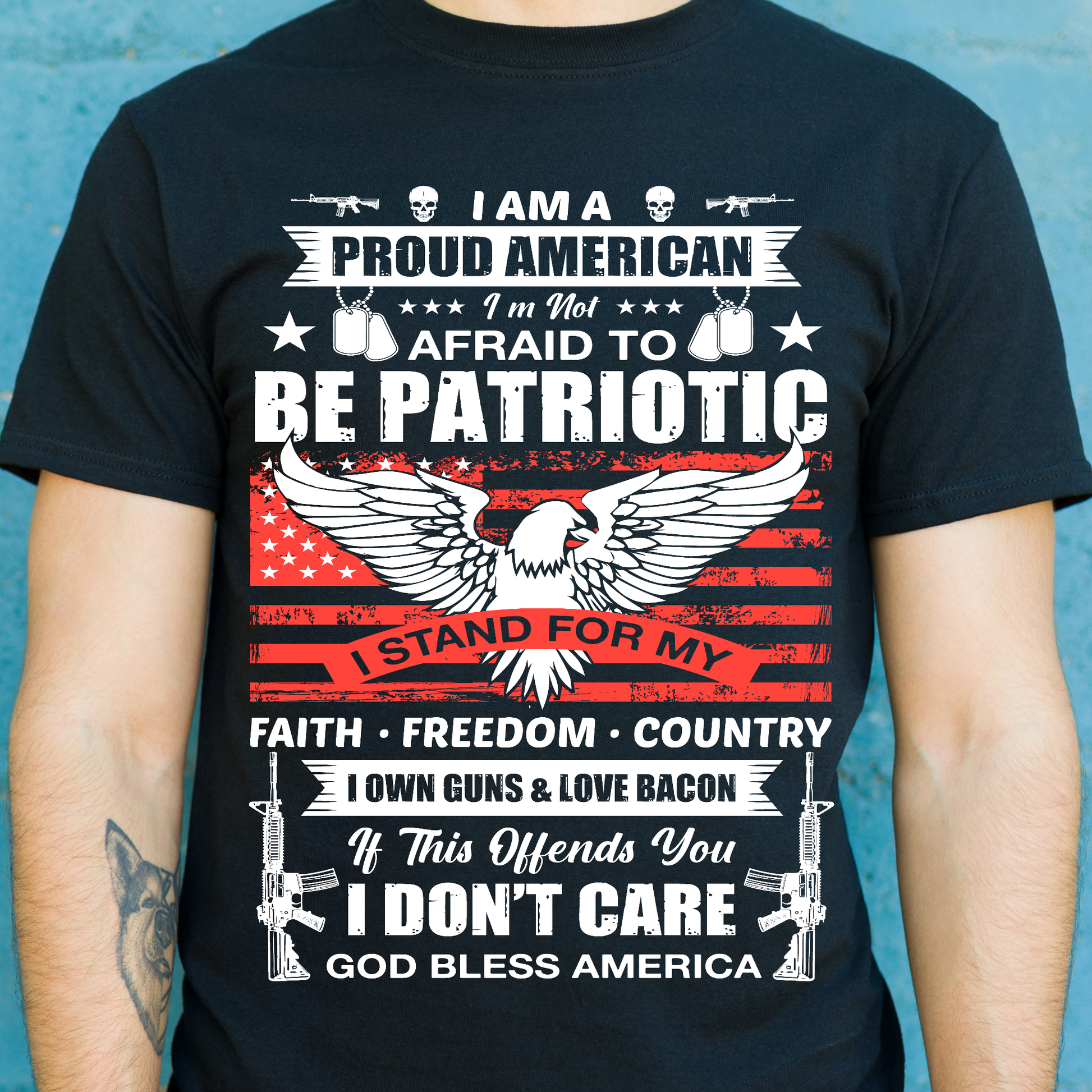I am a Proud America I stand for my faith Patriot t-shirt - Premium t-shirt from Lees Krazy Teez - Just $19.95! Shop now at Lees Krazy Teez