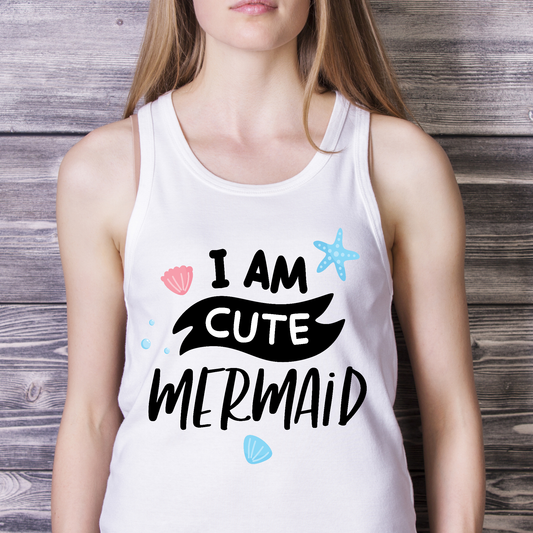 I am cute mermaid Women's tank top - Premium t-shirt from Lees Krazy Teez - Just $19.95! Shop now at Lees Krazy Teez