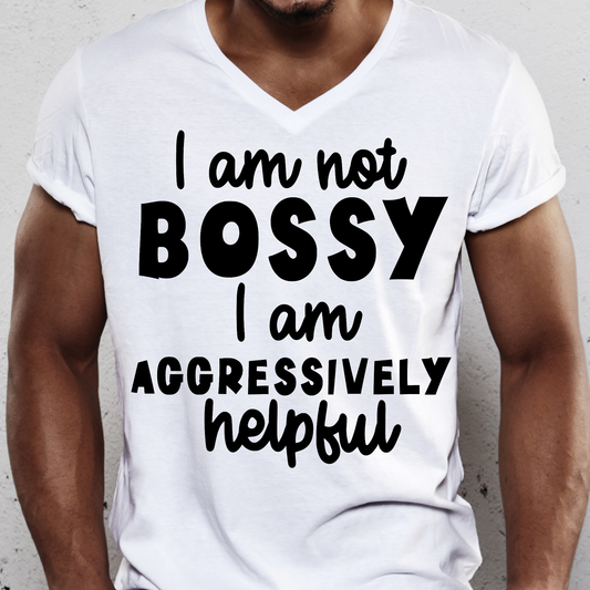 I am not bossy i am aggressively helpful Men's awesome t-shirt - Premium t-shirt from Lees Krazy Teez - Just $19.95! Shop now at Lees Krazy Teez