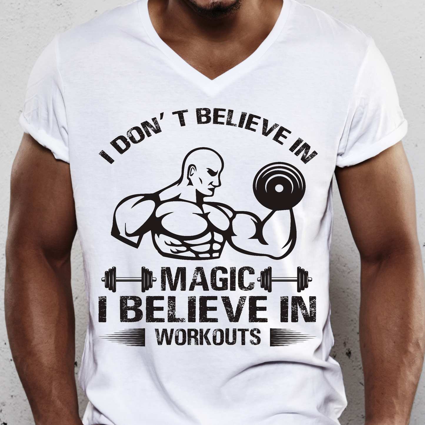 I don't believe in magic i believe in workouts Men's t-shirt - Premium t-shirt from Lees Krazy Teez - Just $19.95! Shop now at Lees Krazy Teez