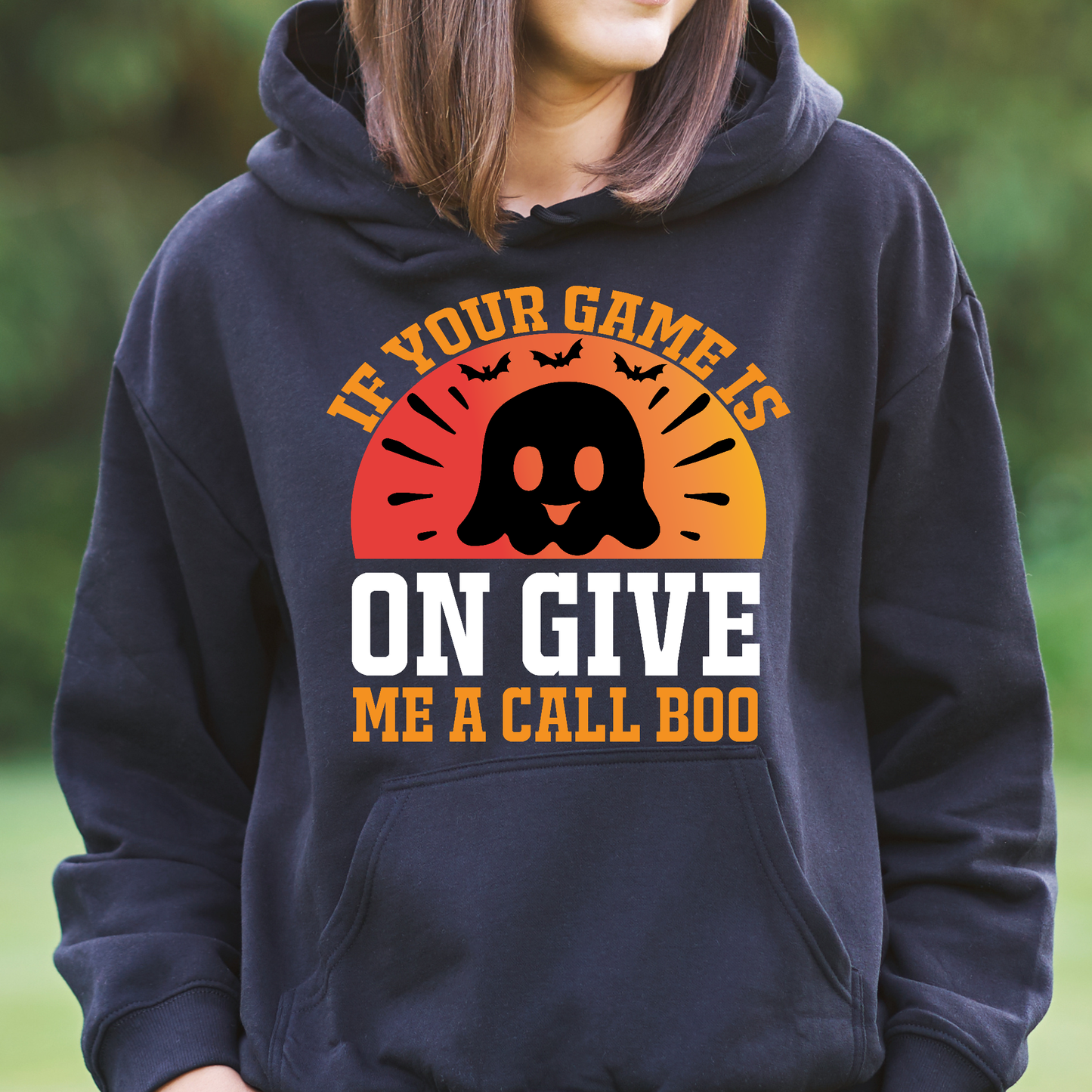 If your game is on give me a call boo Women's funny Hoodie - Premium t-shirt from Lees Krazy Teez - Just $39.95! Shop now at Lees Krazy Teez