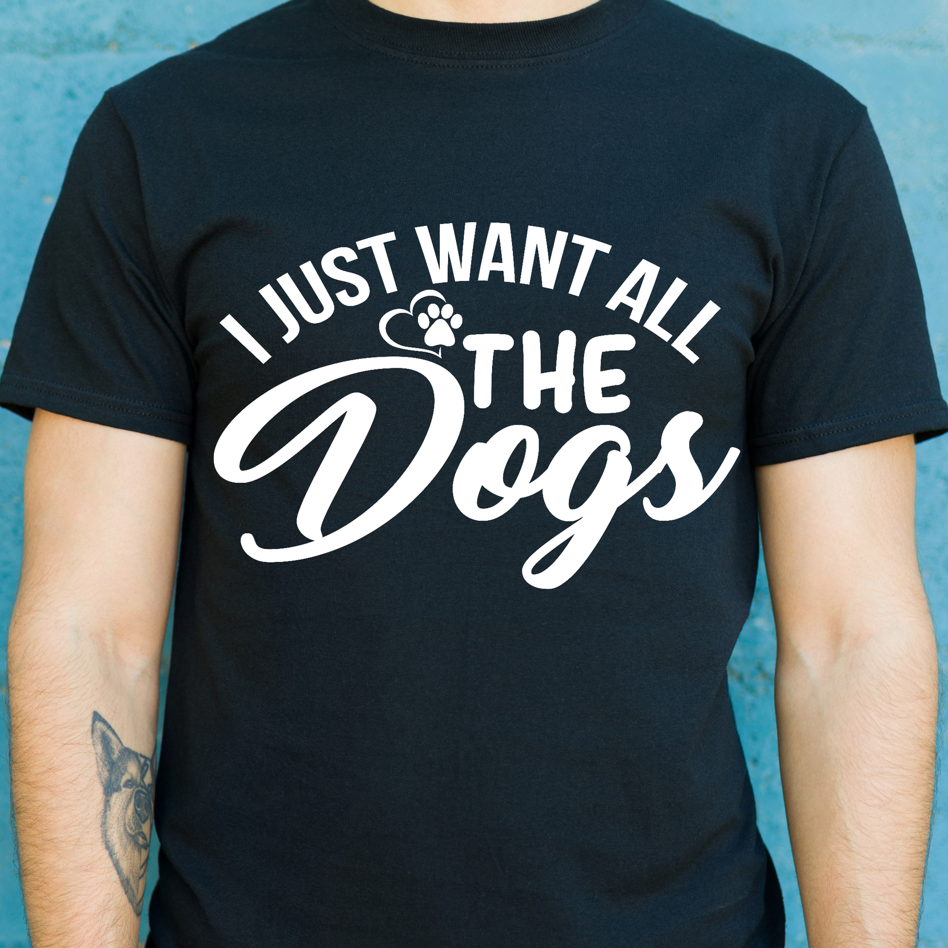I just want all the dogs Men's animal t-shirt - Premium t-shirt from Lees Krazy Teez - Just $19.95! Shop now at Lees Krazy Teez