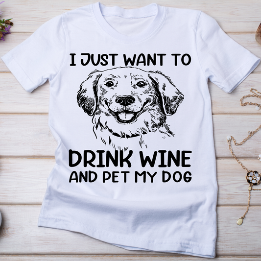 I just want to drink wind and pet my Dog - Premium t-shirt from Lees Krazy Teez - Just $19.95! Shop now at Lees Krazy Teez