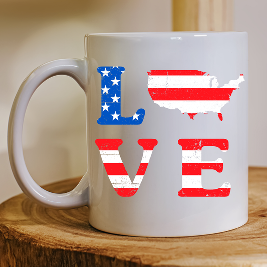 I love America U.S.A Patriot Fourth of July Mug - Premium mugs from Lees Krazy Teez - Just $24.95! Shop now at Lees Krazy Teez