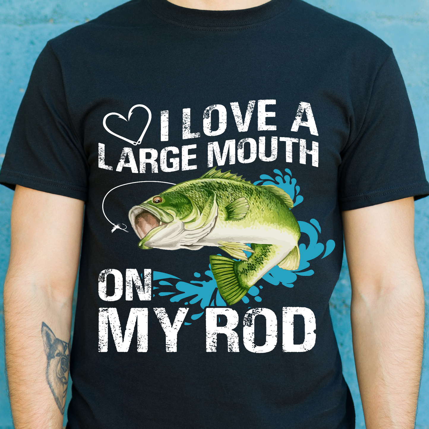 I love a large mouth on my rod funny Men's fishing t-shirt - Premium t-shirt from Lees Krazy Teez - Just $19.95! Shop now at Lees Krazy Teez