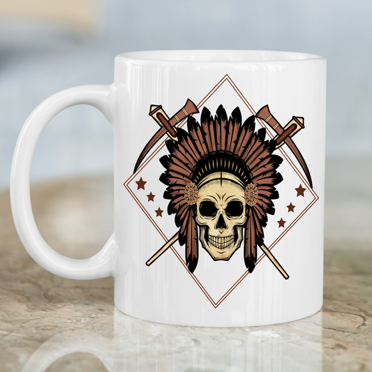 Indian skull decor vector art awesome Mug - Premium mugs from Lees Krazy Teez - Just $24.95! Shop now at Lees Krazy Teez