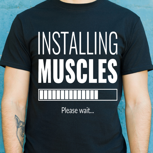 Installing muscles bodybuilding Men's t-shirt - Premium t-shirt from Lees Krazy Teez - Just $19.95! Shop now at Lees Krazy Teez