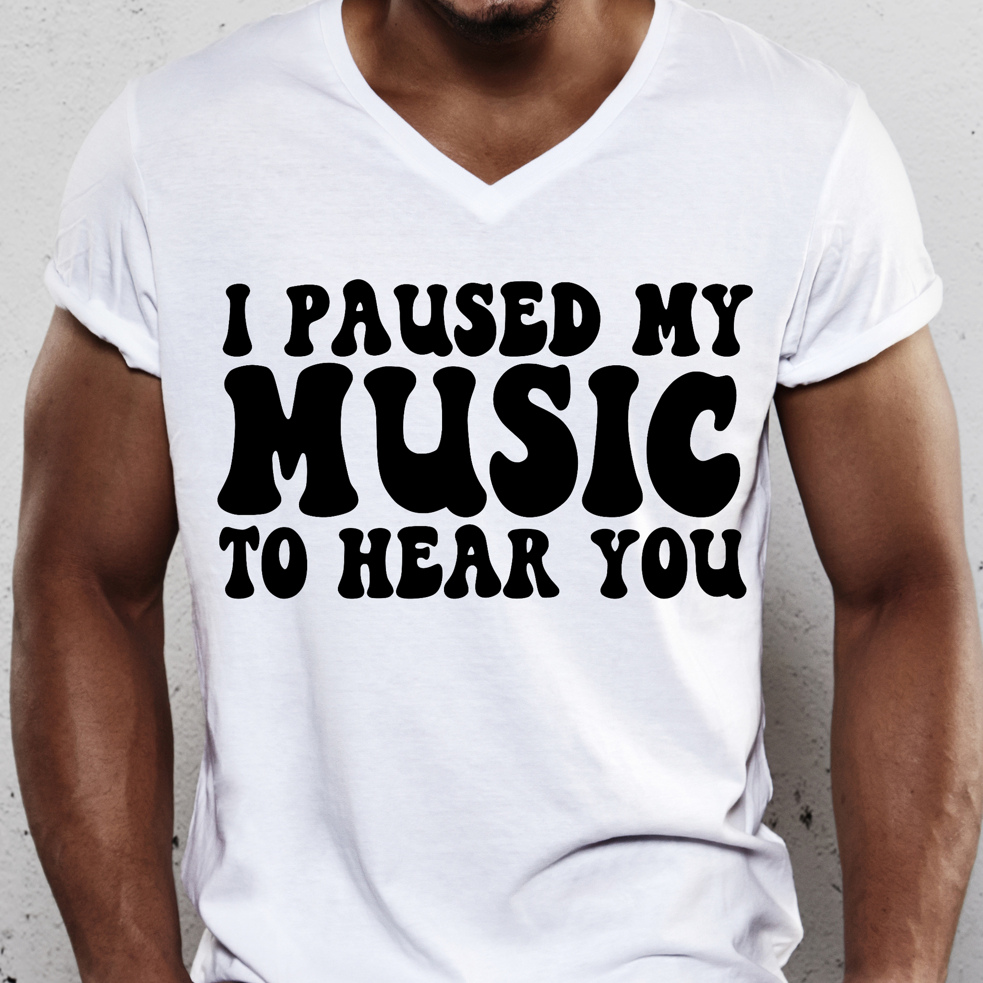 I paused my music to hear you Men's funny t-shirt - Premium t-shirt from Lees Krazy Teez - Just $19.95! Shop now at Lees Krazy Teez