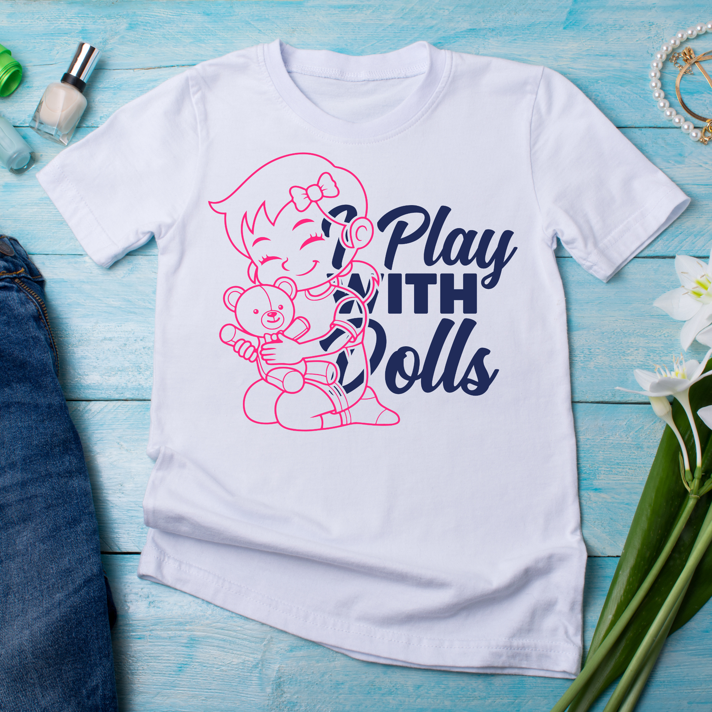 I play with dolls - Women's ladies awesome t-shirt - Premium t-shirt from Lees Krazy Teez - Just $20.95! Shop now at Lees Krazy Teez