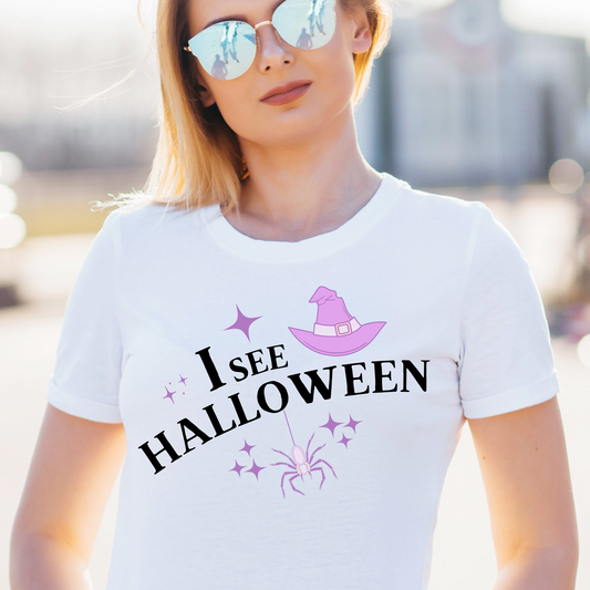 I see Halloween witch decor Women's awesome t-shirt - Premium t-shirt from Lees Krazy Teez - Just $19.95! Shop now at Lees Krazy Teez