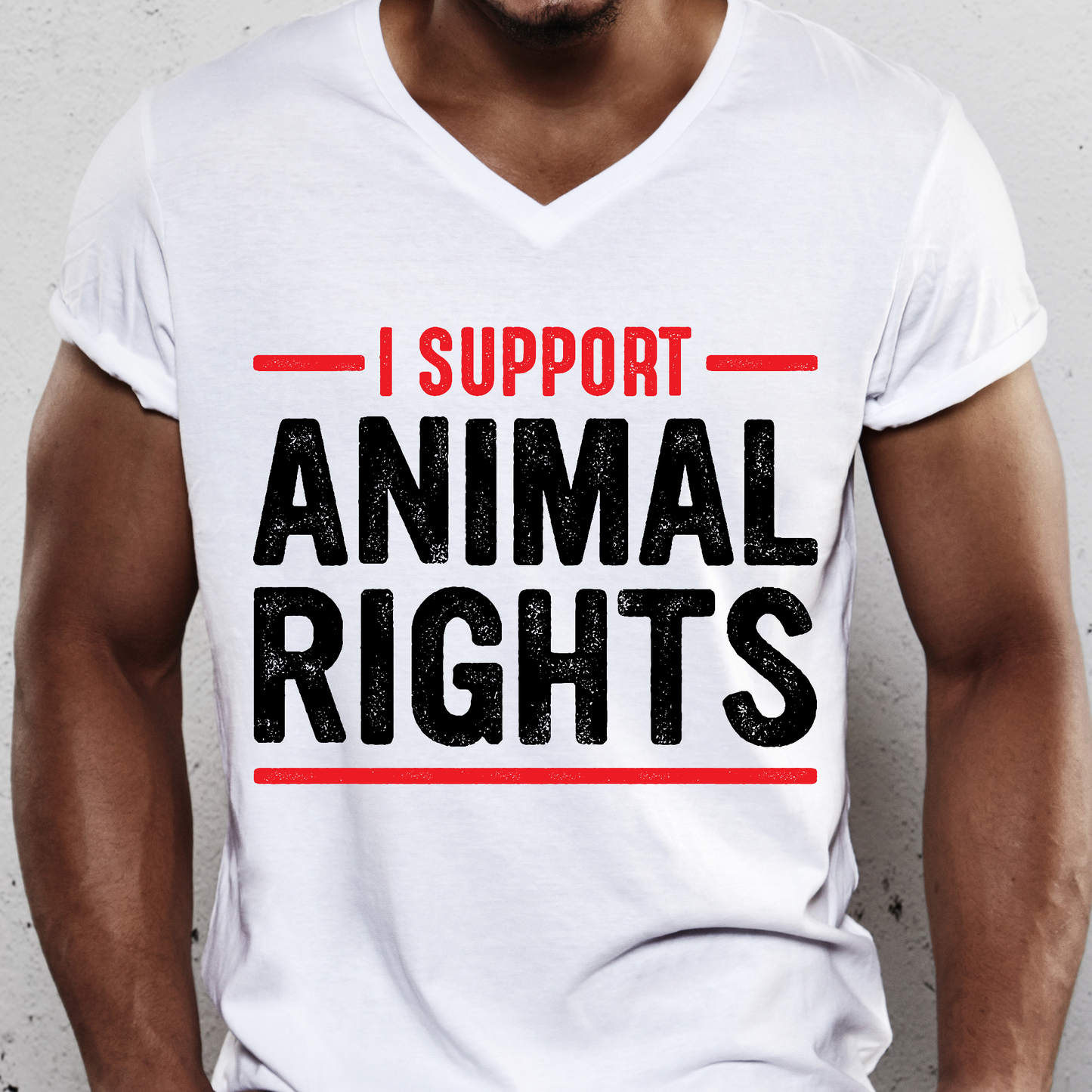 I support animal rights Men's vegan t-shirt - Premium t-shirt from Lees Krazy Teez - Just $19.95! Shop now at Lees Krazy Teez
