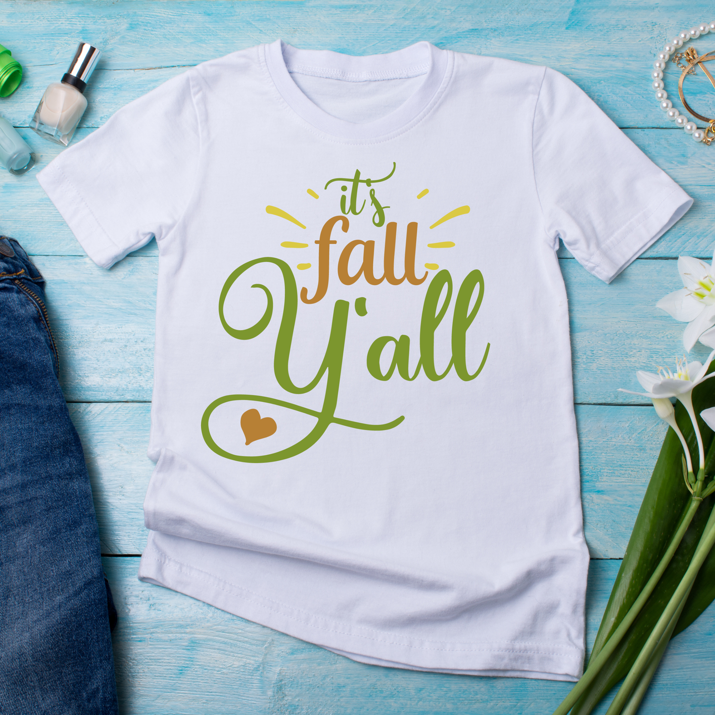 It's fall yall awesome autumm ladies tee - unique t shirts for ladies - Premium t-shirt from Lees Krazy Teez - Just $21.95! Shop now at Lees Krazy Teez