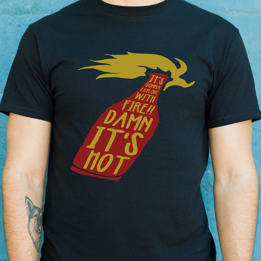 It's gonna explode with fire damn its hot funny Men's t-shirt - Premium t-shirt from Lees Krazy Teez - Just $19.95! Shop now at Lees Krazy Teez