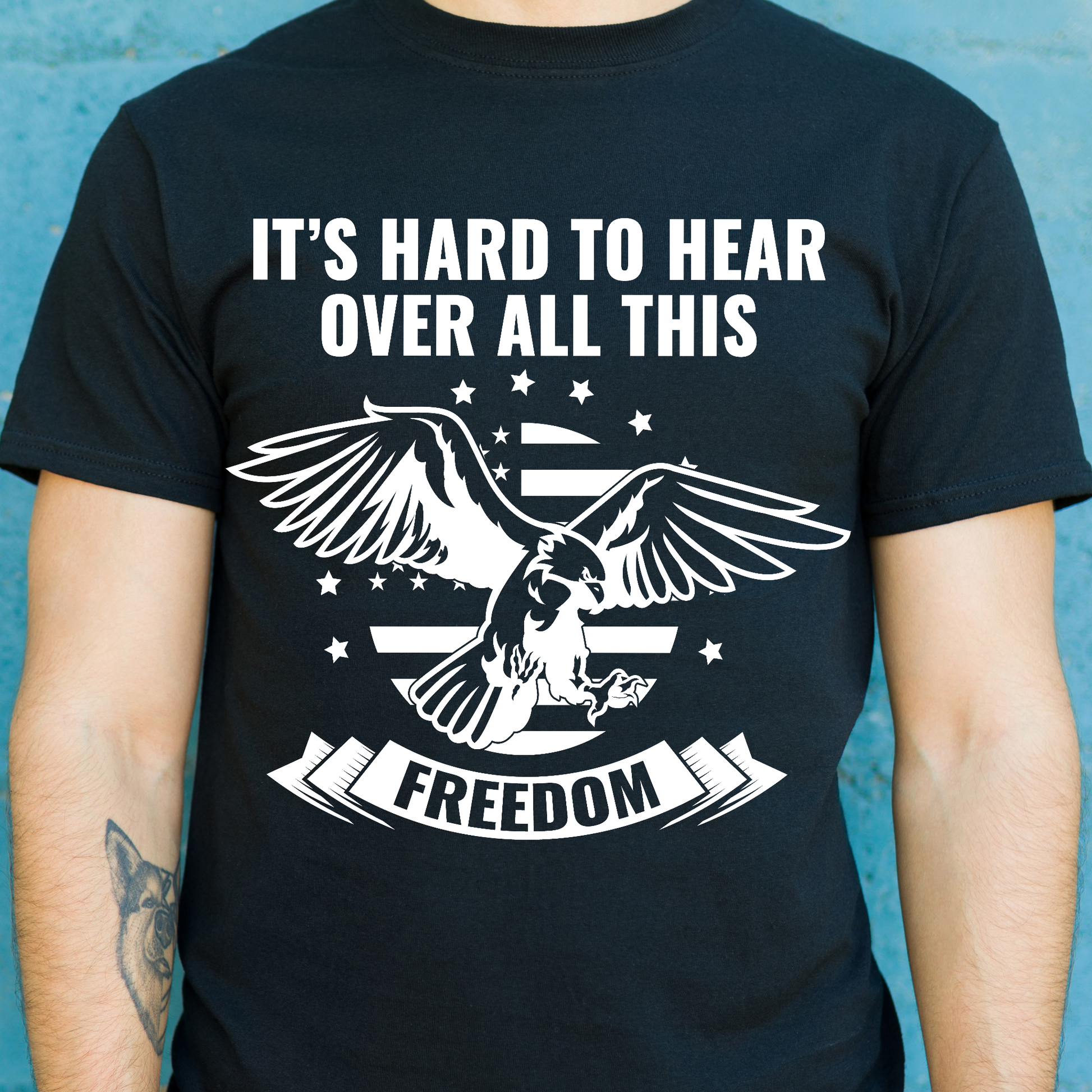 It's hard to hear over all this freedom Patriot t-shirt - Premium t-shirt from Lees Krazy Teez - Just $19.95! Shop now at Lees Krazy Teez