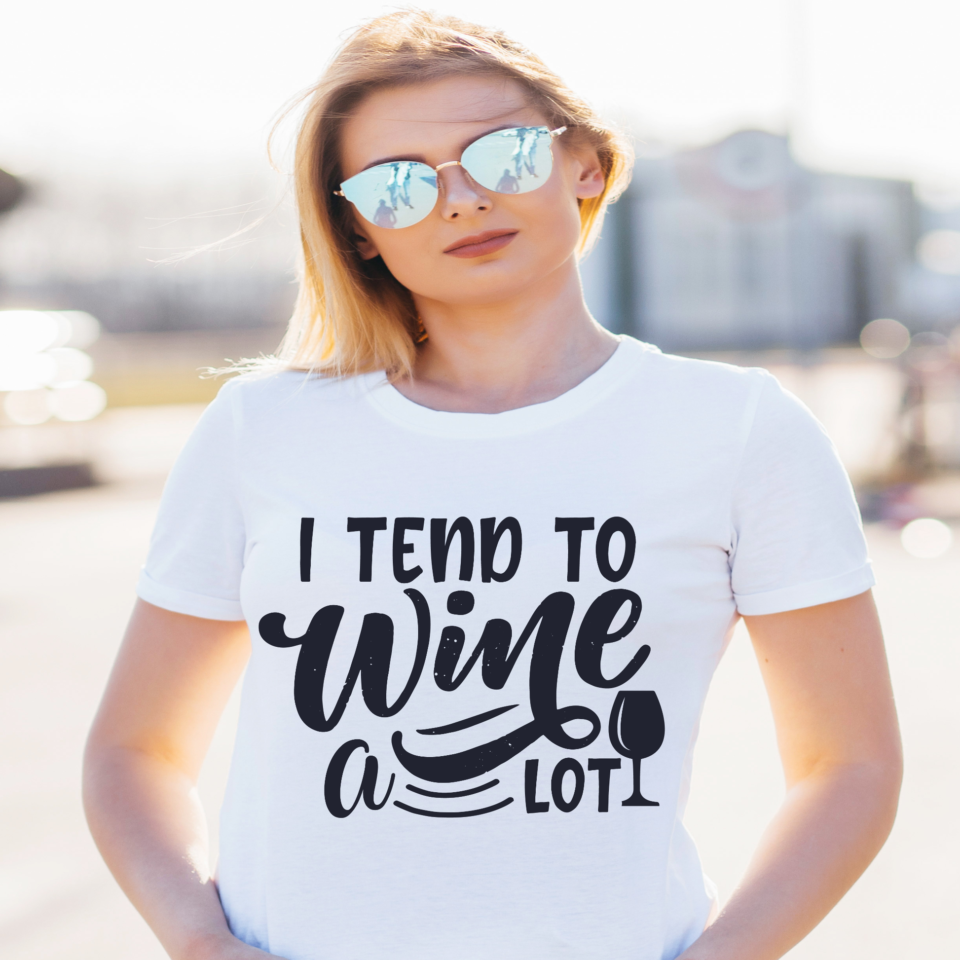 I tend to wine a lot - Women's drinking funny t-shirt - Premium t-shirt from Lees Krazy Teez - Just $21.95! Shop now at Lees Krazy Teez