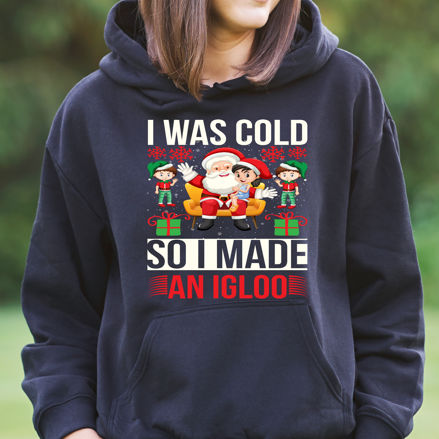 I was cold so i made an igloo Women's funny Hoodie - Premium t-shirt from Lees Krazy Teez - Just $39.95! Shop now at Lees Krazy Teez