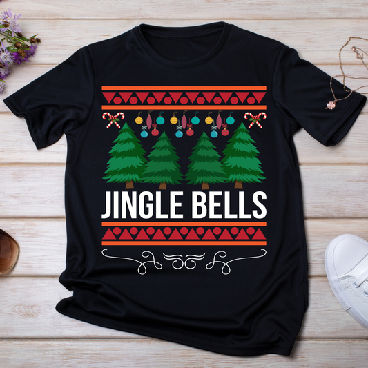 Jingle bells graphic tee holiday Christmas t-shirt - Premium t-shirt from Lees Krazy Teez - Just $19.95! Shop now at Lees Krazy Teez