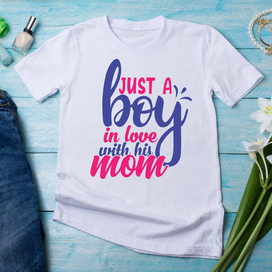 Just a boy in love with his mom t-shirt - Premium t-shirt from Lees Krazy Teez - Just $19.95! Shop now at Lees Krazy Teez