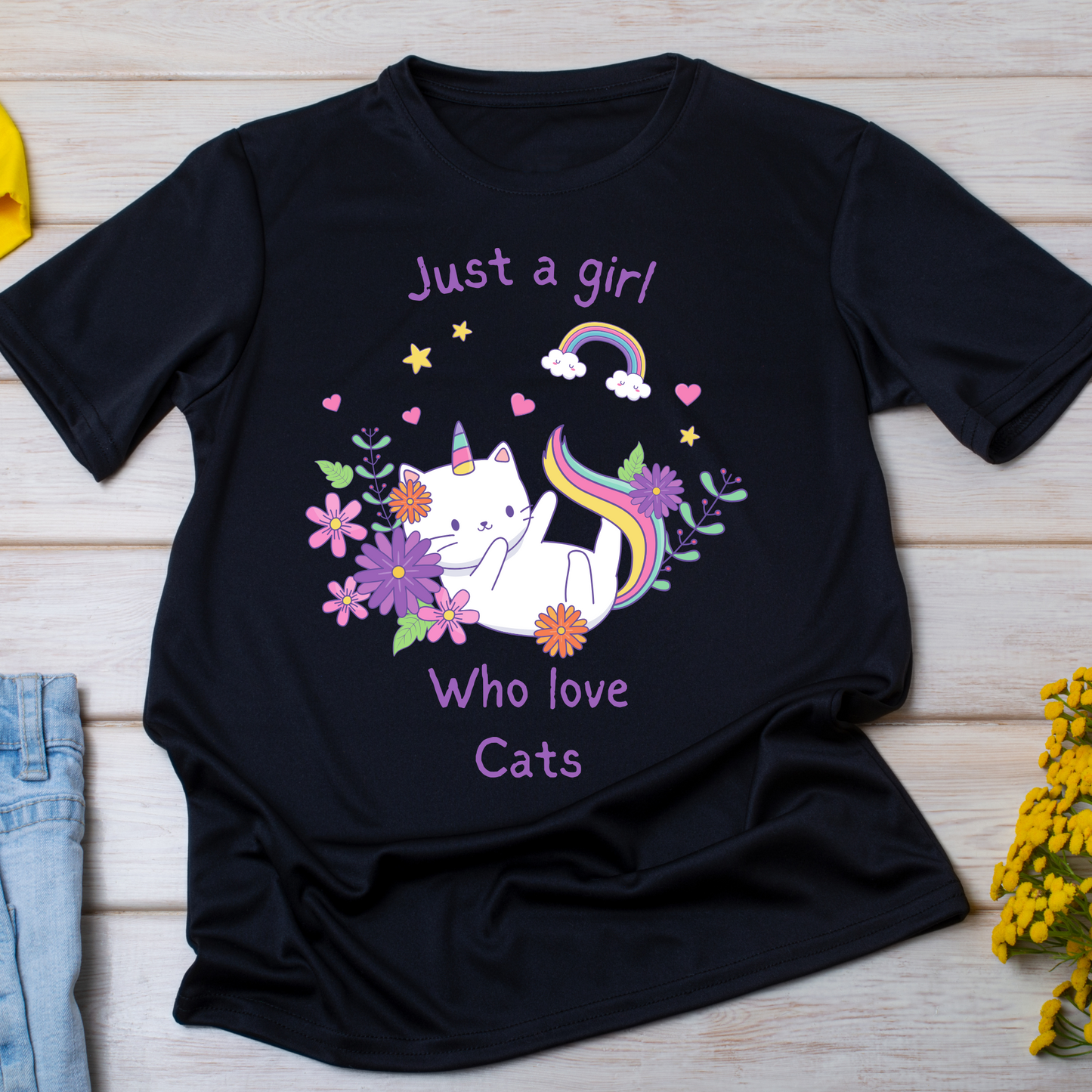 Just a girl who loves cats Women's animal t-shirt - Premium t-shirt from Lees Krazy Teez - Just $19.95! Shop now at Lees Krazy Teez