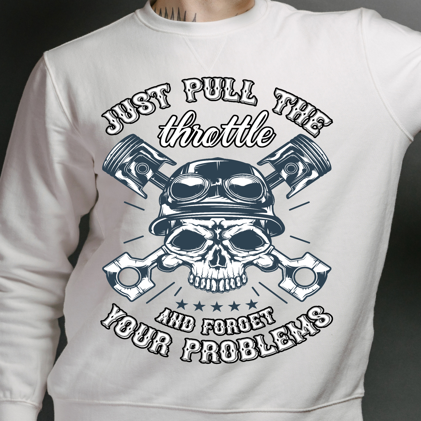 Just pull the throttle and you forget your problems Men's long sleeve t-shirt - Premium t-shirt from Lees Krazy Teez - Just $29.95! Shop now at Lees Krazy Teez