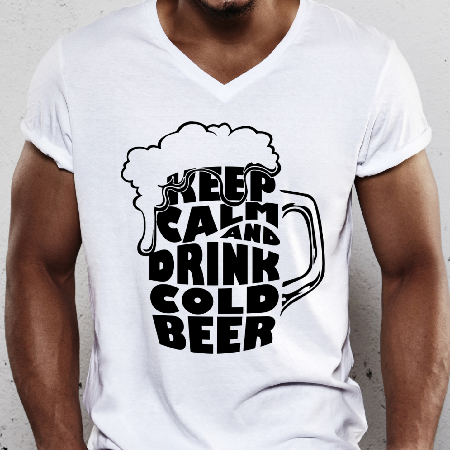 Keep calm and drink cold beer Men's t-shirt - Premium t-shirt from Lees Krazy Teez - Just $19.95! Shop now at Lees Krazy Teez