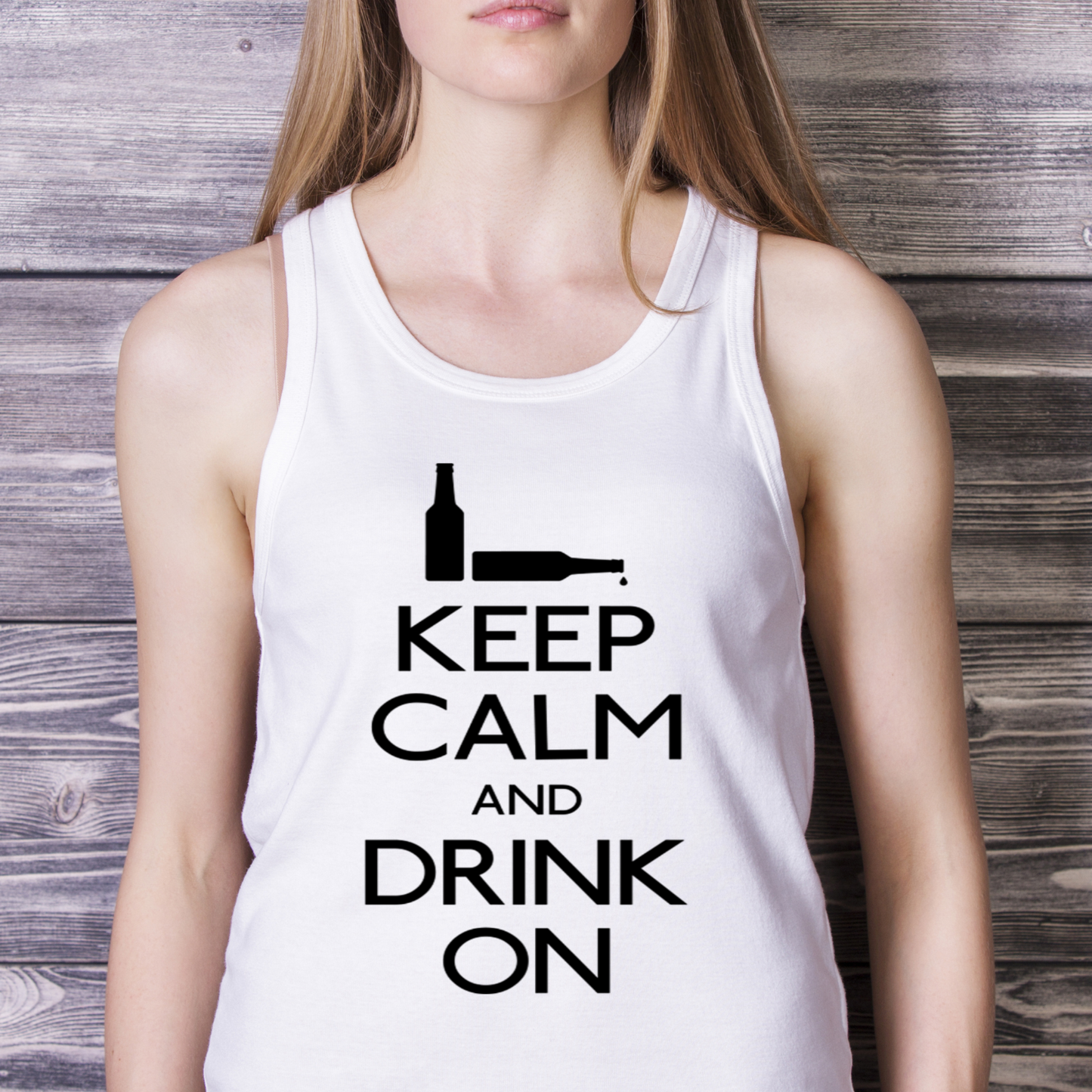 Keep calm and drink on Women's tank top - Premium t-shirt from Lees Krazy Teez - Just $19.95! Shop now at Lees Krazy Teez