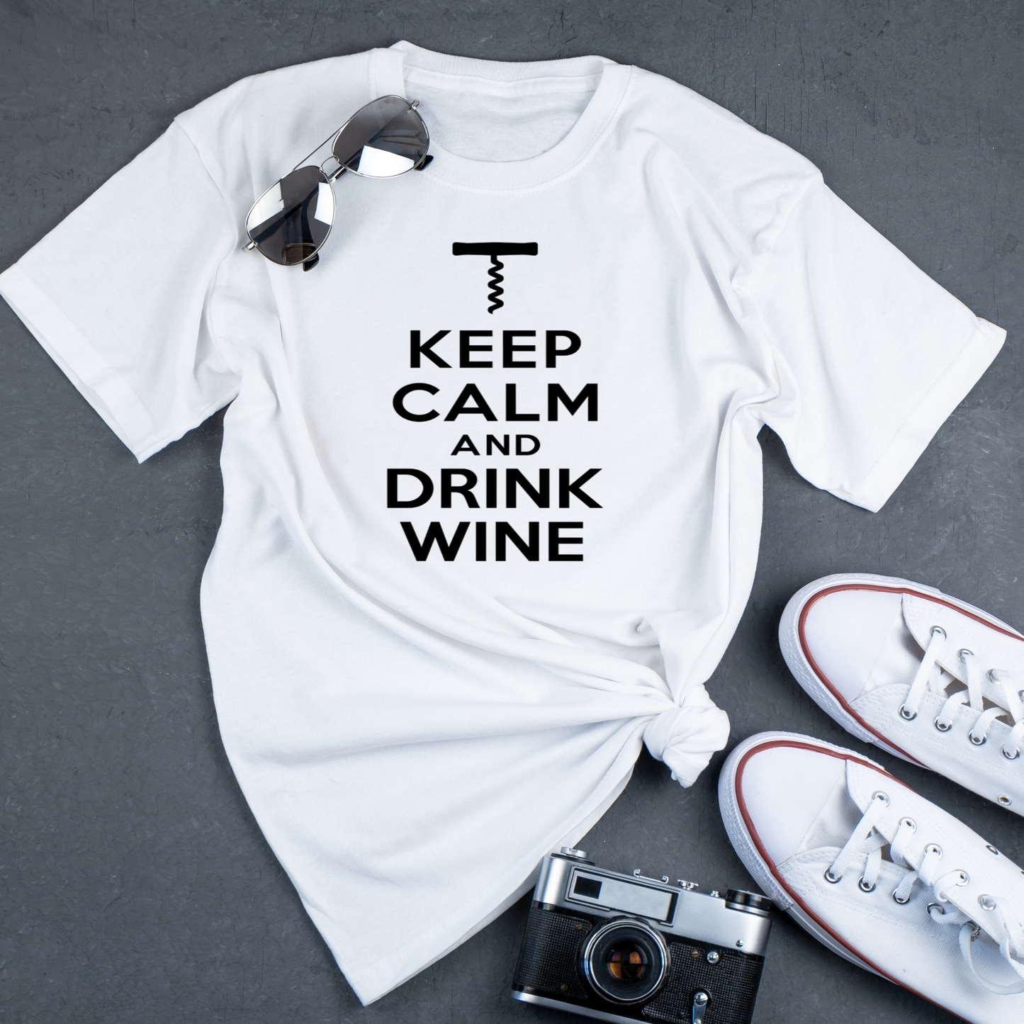 Keep calm and drink wine Women's t-shirt - Premium t-shirt from Lees Krazy Teez - Just $19.95! Shop now at Lees Krazy Teez