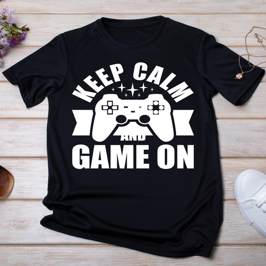 Keep calm and game on Women's nerdy t-shirt - Premium t-shirt from Lees Krazy Teez - Just $19.95! Shop now at Lees Krazy Teez
