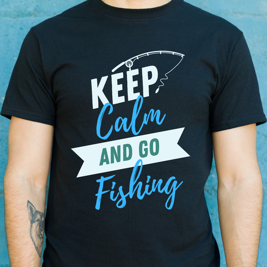 Keep calm and go fishing fishing Men's tshirt - Premium t-shirt from Lees Krazy Teez - Just $19.95! Shop now at Lees Krazy Teez